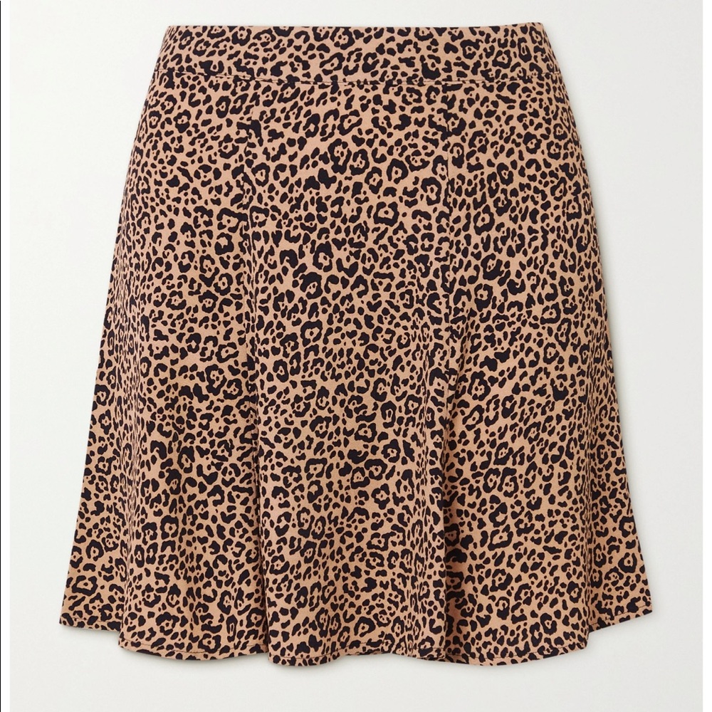 Reformation Flounce Leopard Print Skirt